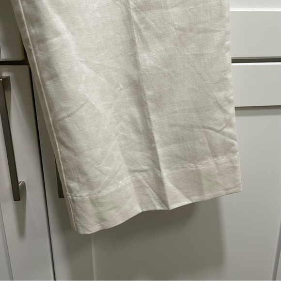 Banana Republic High Rise Linen Blend Wide Leg Trousers White Ecru - Picture 7 of 13